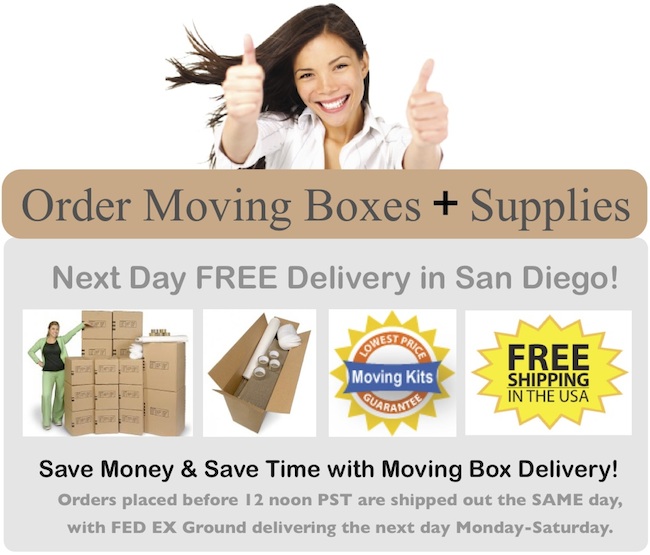 Buy San Diego moving boxes and moving supplies