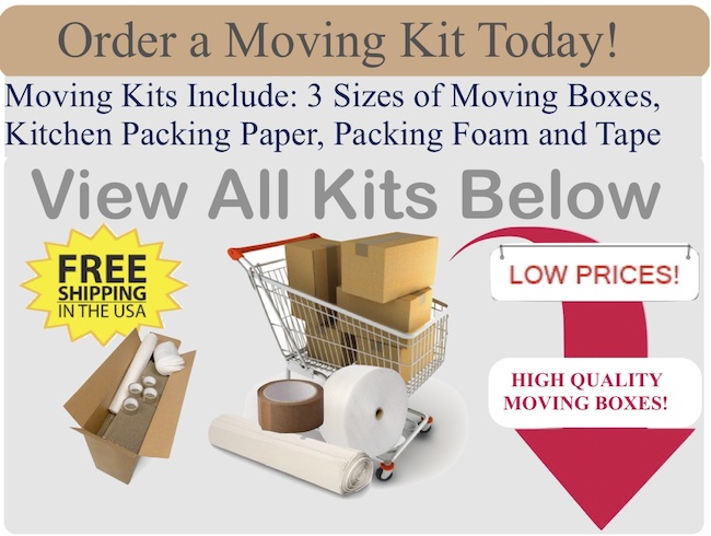 Order moving boxes and moving supplies in your moving kits